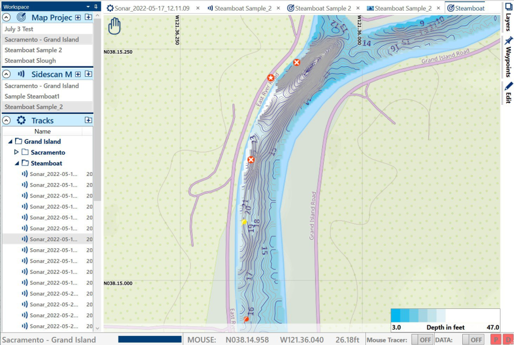 Bathymetry map